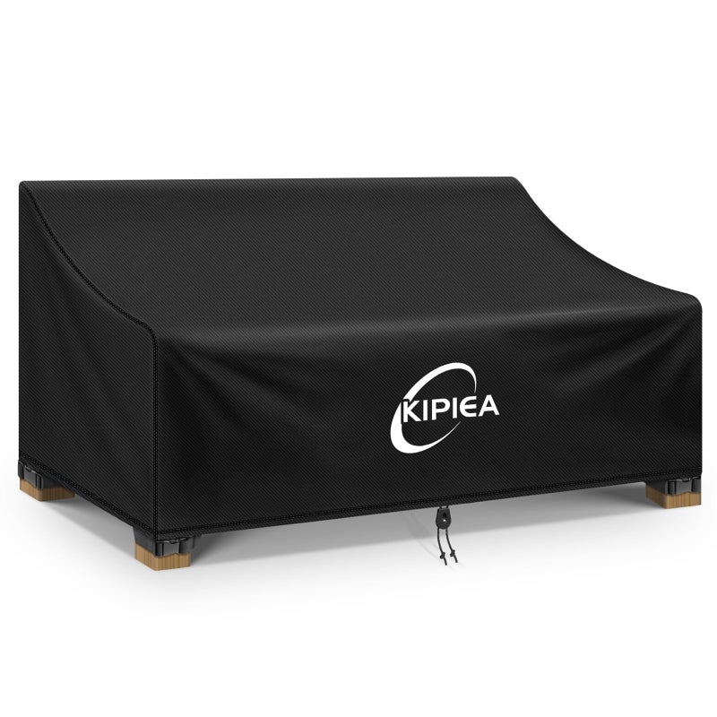 Kipiea Patio Sofa Cover  Heavy Duty Outdoor Couch Covers Waterproof Winter  2-Seat Patio Furniture Cover Loveseat  Outdoor Sofa Covers with Anti UV and No Tears  No Fading (60""W x 34""D x 31""H) - Image 1